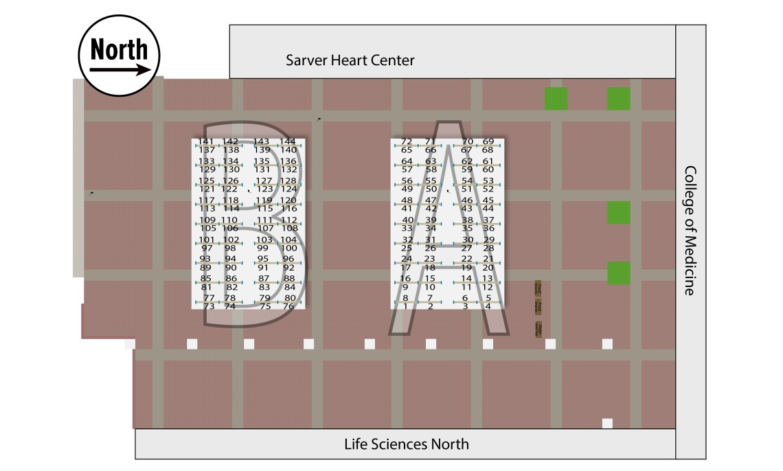 Map of poster numbers on the UAHS plaza