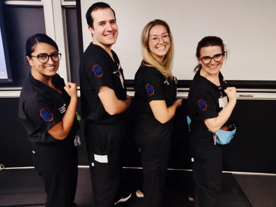 pediatrics interns in scrubs