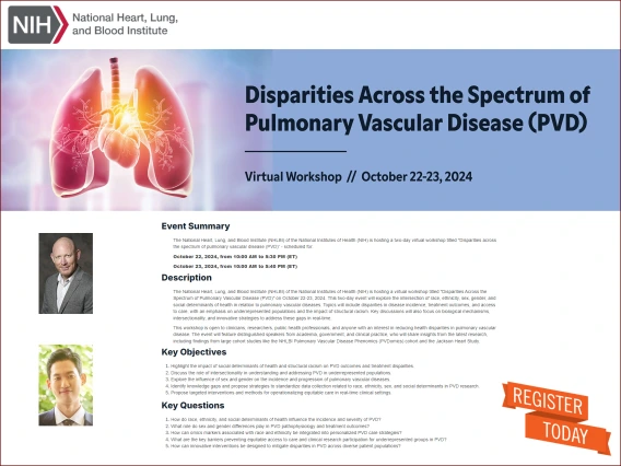 Graphical illustration of NHLBI Workshop on Health Disparities in Pulmonary Vascular Disease