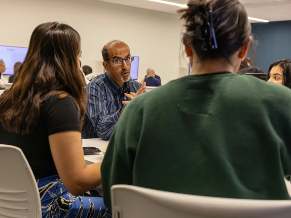 [Puneet Shroff, MD, tells students about his building a thriving allergy and immunology practice in Houston, before deciding to come back to academia at the U of A. He got his medical degree from the University of Illinois Chicago, did his residency training at Washington University at St. Louis, then a transplant hepatology fellowship, a residency in rheumatology, and an allergy and immunology fellowship at Baylor University. ]