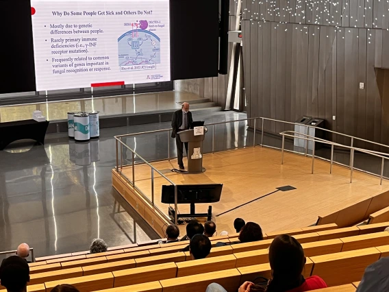 [Infectious Diseases’ John Galgiani, MD, from the Valley Fever Center for Excellence, in the Arizona For Arizona Breakout Session, talks about how the fungal respiratory disease caused by inhaling spores endemic to soils of the U.S. Southwest seems to affect some people very harshly while leaving others with mild to no symptoms.]