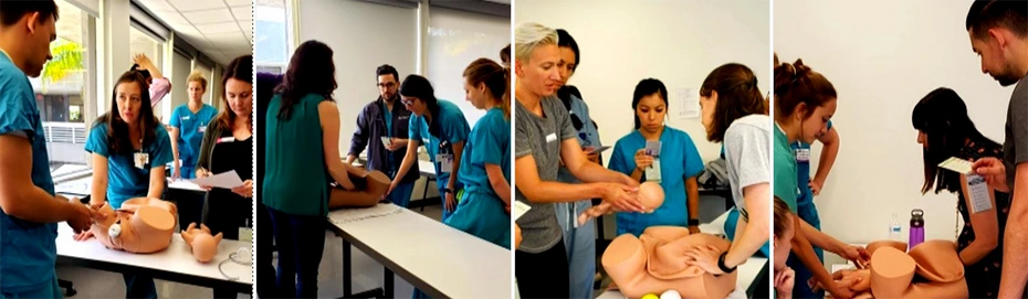 medical students in a simulation lab