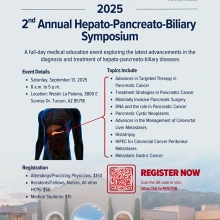 [Image of flyer for 2nd Annual Hepato-Pancreato-Biliary Symposium - 09.13.25]