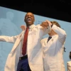 Incoming medical student Malcolm Turman and Talal Moukabary, MD.