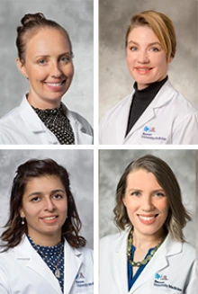 [DOM 2024-25 LAMS fellows: Danielle Avila, MD, Billie Bixby, MD, Saher Khalid, MD, and Amy Klein, MD]