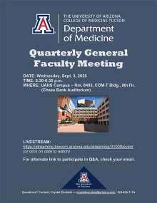 [Image of flyer for this event, DOM Quarterly General Faculty Meeting, Sept. 3, 2025]]