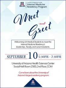 [Image of flyer for IM Residency Program – Tucson meet-and-greet, COM-T Social Hall, 9.10.25]